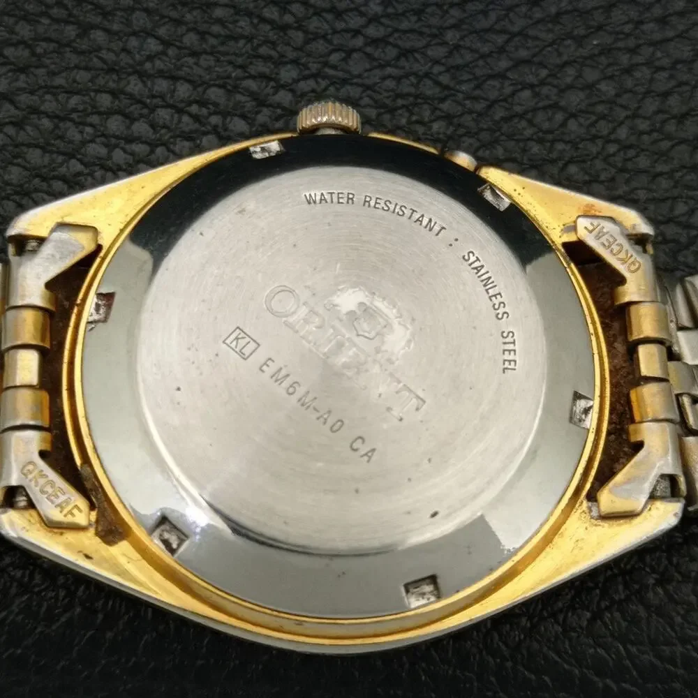 Vintage 1984 Orient Automatic Mens Gold Watch W/daydate & Gold accents